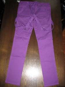 Tripp Bright Purple Skinny Jeans w Suspenders Size 9  