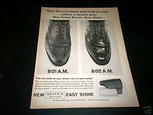 1962 Boot Black Shine in 60 Secs Schick Easy Shine Ad  