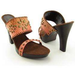   Topaz Womens Pink/Brown Platform Slide Open Toe Shoes  