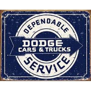  Automotive Chrysler Dodge Tin Sign Dependable Service 
