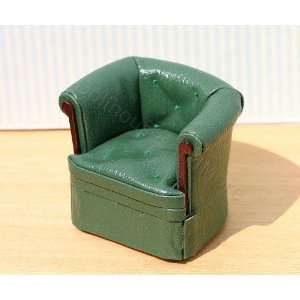  Dollhouse Miniature Modern Real Leather Club Chair in 