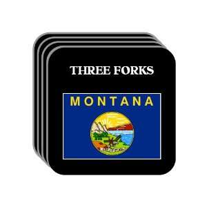  US State Flag   THREE FORKS, Montana (MT) Set of 4 Mini 
