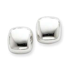  Sterling Silver Polished Square Earrings: Jewelry