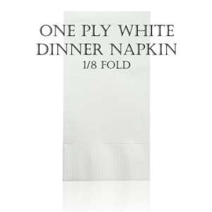   Ply White Dinner Napkin 1/8 fold   Custom Designed