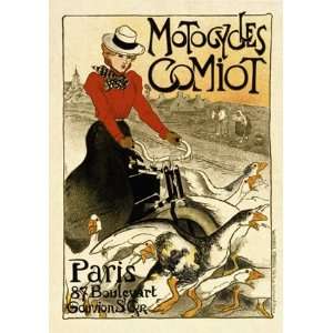  Motocycles Comiot Vintage Giclee Bicycle Poster 