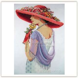 PREORDER FINISHED COMPLETED CROSS STITCH Lady  