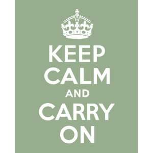  Keep Calm And Carry On, 8 x 10 print (pale green): Home 
