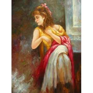  24X36 inch Figure Oil Painting Victorian Lady: Home 