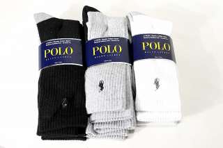 Polo Ralph Lauren Mens 3 Pair Classic Cotton Sport Socks 10 13  