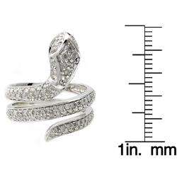 14k White Gold 3/4ct TDW Diamond Snake Ring (H I, I2)  