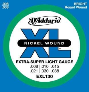 Addario EXL130 8 38 Guitar Strings Super Light Gauge Bright Free 