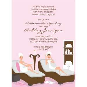  Spa Day Pink Spa Party Invitation: Patio, Lawn & Garden