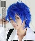 VOCALOID Kaito blue Short Anime Cosplay Wig Party Hair + Free wig cap