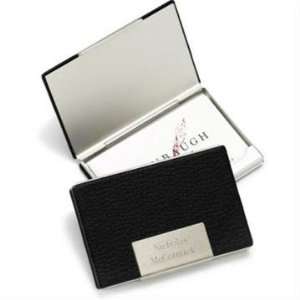   V612B Credit Leather Stainless Steel Business Card Case: Electronics