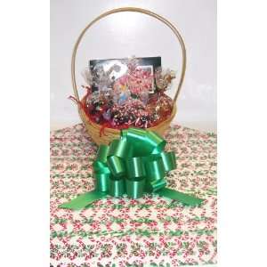 Scotts Cakes Small Yule Time Christmas Basketwith Handle Candy Cane 