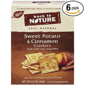 Back To Nature Crackers, Sweet Potato and Cinnamon, 6.5 Ounce (Pack of 