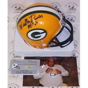 Willie Davis Autographed Green Bay Packers Mini Football Helmet with 