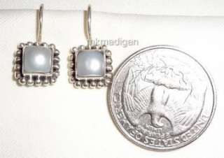 Silpada Sterling Silver Square Pearl Earrings W1394 Boxed Free 