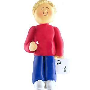   Male Blonde Personalized Christmas Holiday ornament: Everything Else