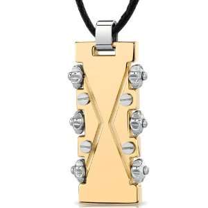  Stainless Steel Gold tone finish Screw Rivet design Fancy Dog Tag 