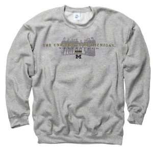  Michigan Wolverines Grey Retrospect Crewneck Sweatshirt 
