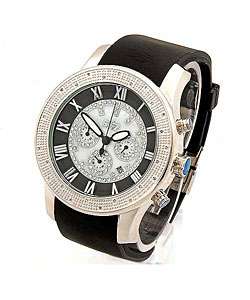Freeze Diamond Chronograph Rubber Strap Watch  