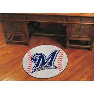 Exclusive By FANMATS MLB   Milwaukee Brewers Baseball Rug:  