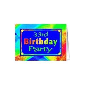    33rd Birthday Party Invitation Bright Lights Card: Toys & Games