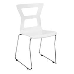 Nadine White/Chrome Side Chairs (Set of 2)  Overstock