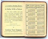    40 Pocket Calendar/notebook LEWISTON TRUST COMPANY, Lewiston, Maine