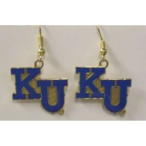  NCAA Dangling Earrings   Kansas Jayhawks Logo