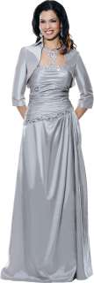 Annabelle 8346 Silver Mother of Bride Formal Evening Ball Gown Jacket 