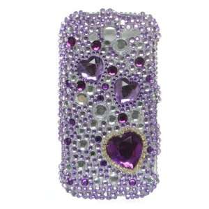  Cuffu HTC myTouch 4G (T Mobile) Purple Heart Diamante Case 