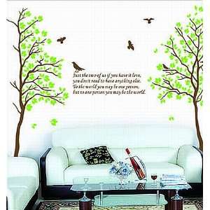 Two Trees or Combine for 1 Large Tree Birds Quote Wall Sticker Decal 
