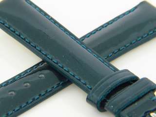 New Michele 16mm Teal Leather Watch Band Strap  