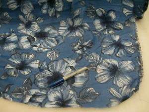 Fabric Printed Georgette Voile Tropical Flowers 527EE  