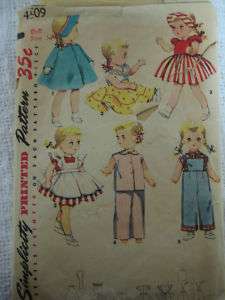 VTG Simplicity SAUCY WALKER Doll Clothes Sewing Pattern  