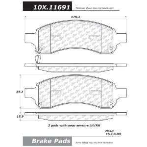  Centric Parts, 102.11691, CTek Brake Pads Automotive