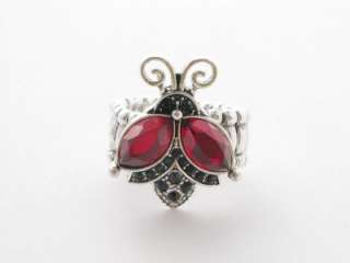 Lady Bug Crystal Stretch Ring Sorority Jewelry  