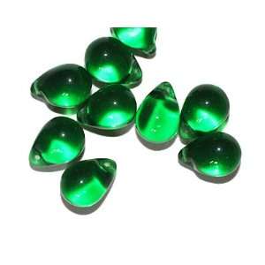   : Emerald Pear Drop Czech Pressed Glass Beads: Arts, Crafts & Sewing