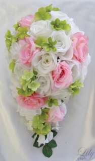 17pcs Wedding Bridal Bouquet Flowers Bride Decoration Package Corsage 