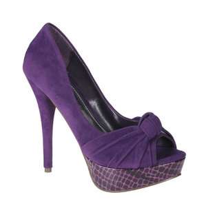 Story brisa 02 Peep toe pump on platform with bow tie upper and snake 