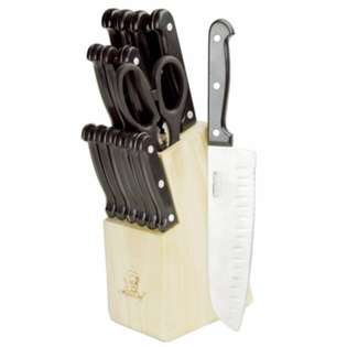   KA151 15 Piece Stainless Steel Wooden Block Cutlery 