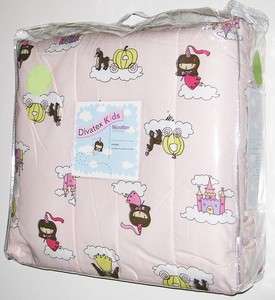 NEW FULL SIZE PRINCESS CASTLES COMFORTER Pink Girls Blanket Bed Fairy 