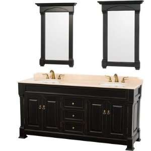 Wyndham Collection Andover 72 Inch Ivory Marble Top Double Sink Vanity 