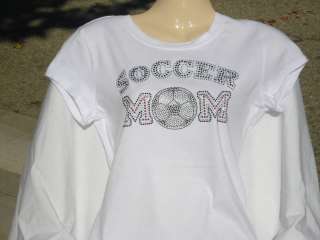 Soccer Mom Rhinestone/stud T Shirt Sizes S M L XL  