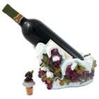 Direct Connection Snow Grapes Wine Bottle Holder with Bottle Stopper
