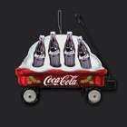 KSA Pack of 8 Glass Coca Cola Bottles in Wagon Christmas Ornaments 4