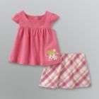 Small Wonders Newborn & Infant Girls Gingham Skirt Set   Berry