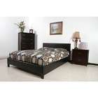   Finish Platform Queen Bed Set with Upholstered Headboard and Rails